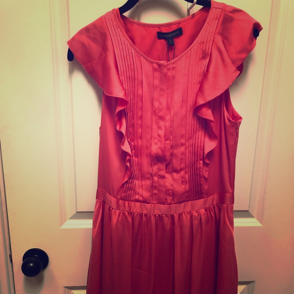 Banana Republic coral dress 10 NWT